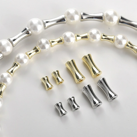 Perline Distanziali in Rame a Nodo di Bambù Placcato Oro 14k Conservazione del Colore Fai da Te Bracciale Collana Componenti