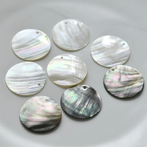 Natural Sea Shell Round Disk Pendants DIY Jewelry Making Supplies Polished Shell Charms For Necklace Earring Handcrafted Accessories