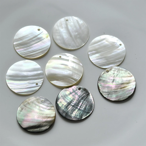 Natural Sea Shell Round Disk Pendants DIY Jewelry Making Supplies Polished Shell Charms For Necklace Earring Handcrafted Accessories