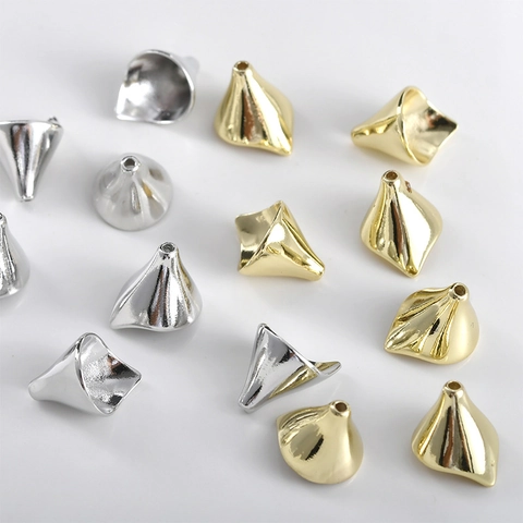 Calotte de Perle Conique Lisse en Cuivre Plaqué Or 14K DIY Création de Bijoux Bracelet Collier Boucle d'Oreille Matériau Accessoires