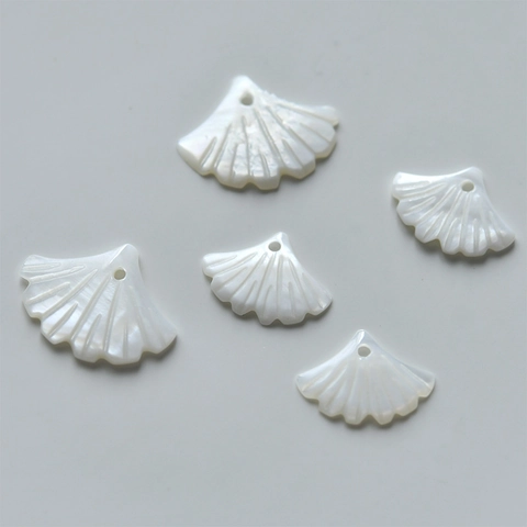 Natural Shell Pendants Leaf Ginkgo Monstera Shape For DIY Jewelry Making Iridescent White Shell Charms Only For Earrings Necklaces