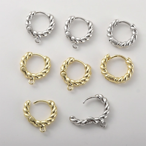 Accesorios para Pendientes de Aro de Cobre Bañado en Oro 14K Con Poste de Plata para Creación de Joyas DIY