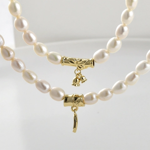 14K Gold Plated Copper Bamboo Joint Lily Of The Valley Charms For DIY Necklace Bracelet Making Chinese Style Plant Pendant Accessories