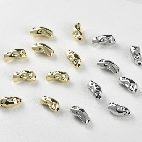 Perline Distanziatrici Irregolari in Rame Placcato Oro 14k Stile Lava Barocca Perline DIY per Creazione Gioielli Bracciale