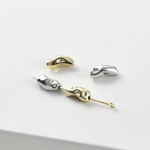 Perline Distanziatrici Irregolari in Rame Placcato Oro 14k Stile Lava Barocca Perline DIY per Creazione Gioielli Bracciale