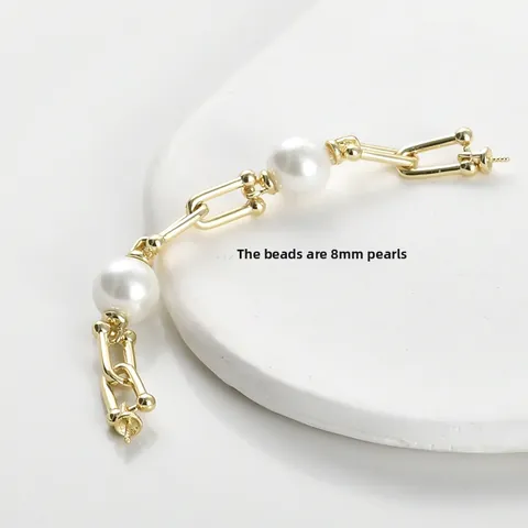 U-Förmiger Hufeisen-Verbindungsstab Mit Ösenstift Für Künstliche Perlen DIY Handgefertigte Schmuckherstellung Armband Halskette Zubehör