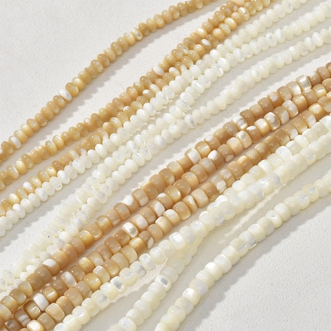 Natuurlijke Trochus Schelp Kralen Wit Natuurlijk Rond Abacus Vat Losse Kralen Voor DIY Ketting Armband Sieraden Maken Materiaal