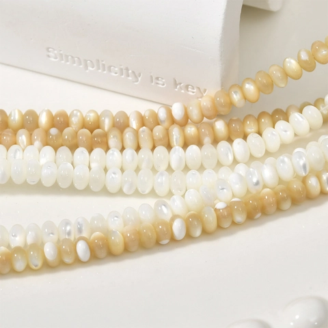 Natuurlijke Trochus Schelp Kralen Wit Natuurlijk Rond Abacus Vat Losse Kralen Voor DIY Ketting Armband Sieraden Maken Materiaal