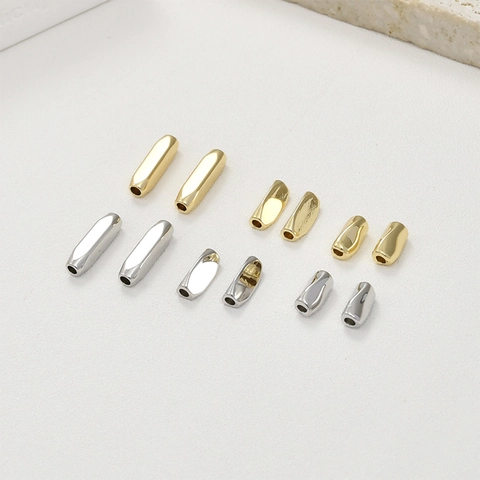 Copper 14K Gold Plated Tube Beads For DIY Jewelry Making Findings Straight Tubular Metal Spacer Beads Connector Accessory
