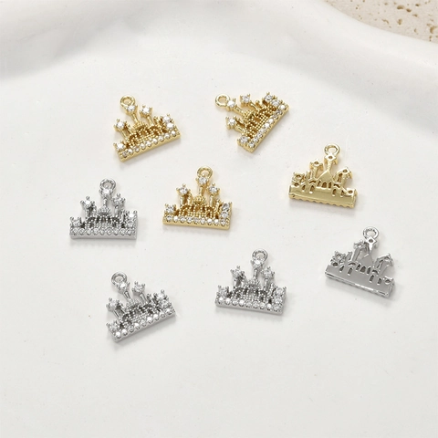 14K Gold Plated Zirconia Castle Magic Wand Pendants For DIY Jewelry Making Bracelet Necklace Earring Copper Accessories