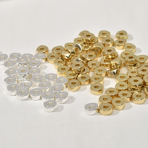14K Gold Plated Copper Triangle Spacer Beads DIY Jewelry Making Findings Minimalist Geometric Metal Beads For Crafting