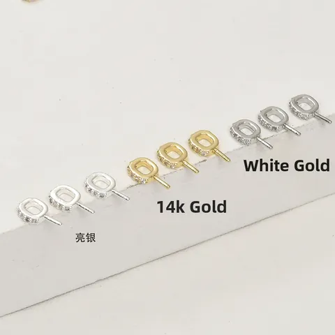 Cierre de Colgante Cuadrado de Cobre Bañado en Oro 14k con Circonia Accesorios para Joyería DIY Conector con Circonia Incrustada para Collar Pulsera