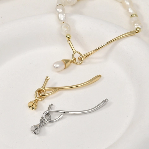 Ensemble de Fermoirs OT en Cuivre Plaqué Or 14K Connecteurs de Pendentif Künstliche Perle pour la Fabrication de Bijoux DIY Collier Bracelet