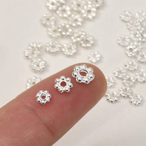 Silver Plated Copper Snowflake Flower Bead Caps Spacer Beads For DIY Jewelry Making Bracelet Necklace Earrings Craft Findings