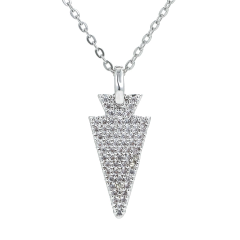 Hip Hop Pijlpunt Hanger Ketting Zirkonia Koper Verguld Geometrische Sieraden Voor Mannen Vrouwen Mode Kettingen