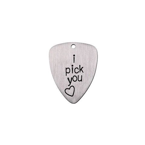 316 Edelstahl Gravierter Gitarrenplektrum Anhänger Inspirierendes Musik Geschenk Für Vater Bruder Opa Always With You Romantischer Gedenkschmuck