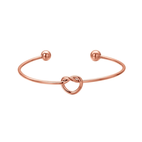 Minimalistische 316L Roestvrij Stalen Liefdesknoop Armring Voor Dames Elegant Goud Zilver Zwart Gepolijst Open Sieraad Cadeau