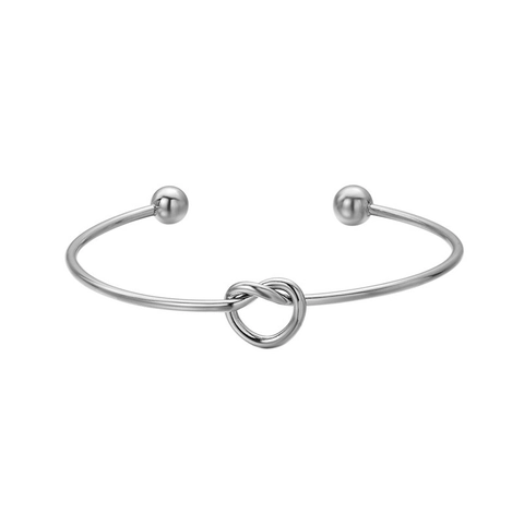 Minimalistische 316L Roestvrij Stalen Liefdesknoop Armring Voor Dames Elegant Goud Zilver Zwart Gepolijst Open Sieraad Cadeau
