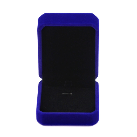 Blue Flocked Paper Jewelry Box Octagonal Velvet Texture Ring Necklace Bracelet Gift Packaging Storage Case Organizer