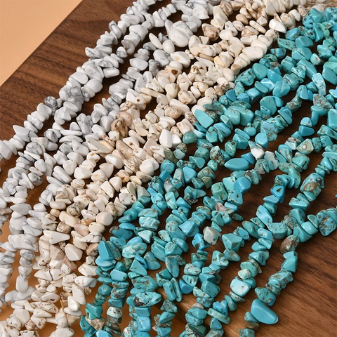 Natural Turquoise Howlite Irregular Chip Beads Polished Raw Stone Loose Beads For Jewelry Making DIY Bracelets Necklaces