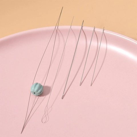 Aiguilles à Perles en Acier Inoxydable pour la Fabrication de Bijoux DIY Outil de Perlage Artisanal Aiguilles à Chas Ouvert