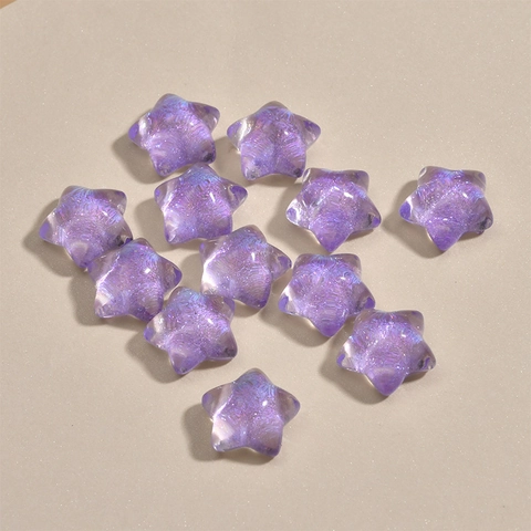 Perles Étoile en Résine Aurore Breloques Étoile à Cinq Branches Irisées pour Création Bijoux DIY Accessoires Cheveux