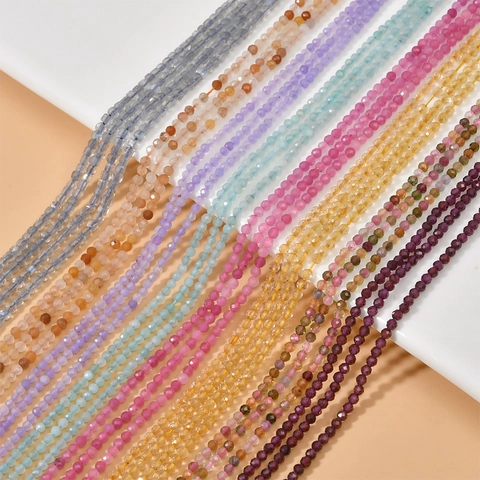 Kleine Gefacetteerde Ronde Kralen Natuursteen Losse Kralen Voor DIY Sieraden Maken Armband Ketting Handgemaakte Knutselbenodigdheden Edelsteen Accessoires