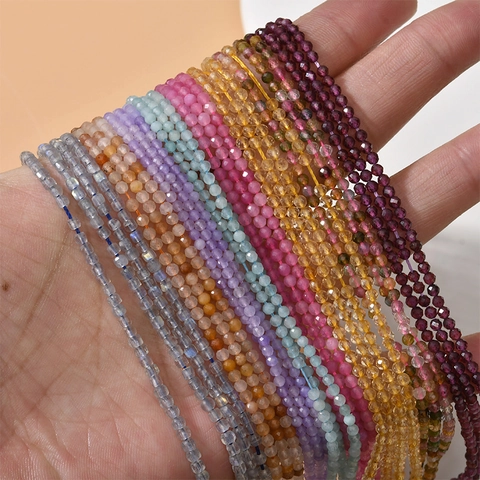 Kleine Gefacetteerde Ronde Kralen Natuursteen Losse Kralen Voor DIY Sieraden Maken Armband Ketting Handgemaakte Knutselbenodigdheden Edelsteen Accessoires