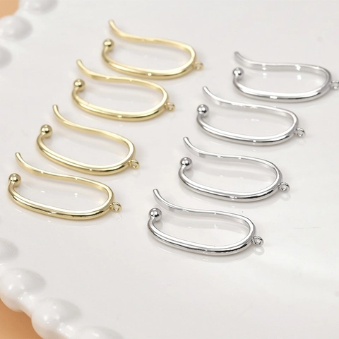 Crochets de Boucles d'Oreilles DIY en Cuivre Plaqué Or 14K Composants d'Oreille en U pour la Fabrication de Bijoux Accessoires en Métal