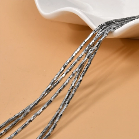 Perline in Ematite a Colonna Esagonale Mini Metalliche Galvanizzate Perline Distanziatrici per Creazione Gioielli DIY Bracciale Collana