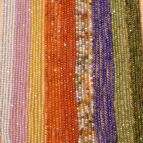 Facettierte Zirkonia Lose Perlen Schnur Mehrfarbig Rund Klein Funkelnde Edelsteinperlen Für DIY Schmuckherstellung Halskette Armband Material