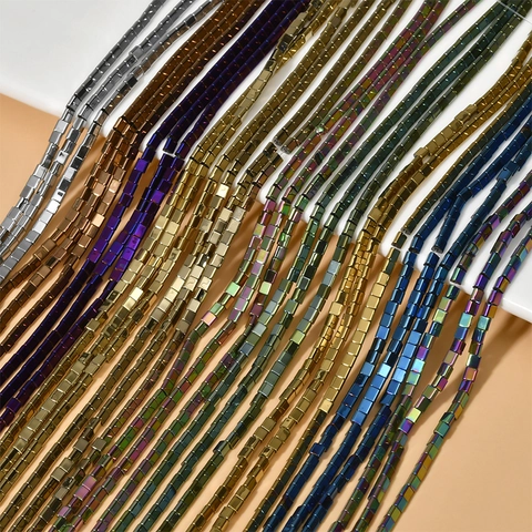 Electroplated Hematite Triangular Column Beads Metallic Luster Spacer Beads For DIY Jewelry Making Necklaces Bracelets Accessories