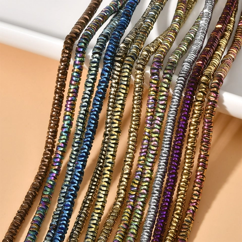 Metallic Wave Round Disc Hematite Spacer Beads For DIY Jewelry Making Bracelet Necklace Earring Material Handmade Accessory