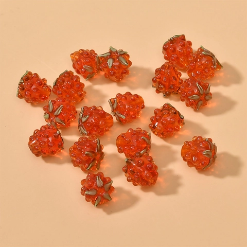 Handmade Lampwork Strawberry Raspberry Beads For Jewelry Making DIY Necklace Bracelet Accessories Glass Fruit Shaped Beads