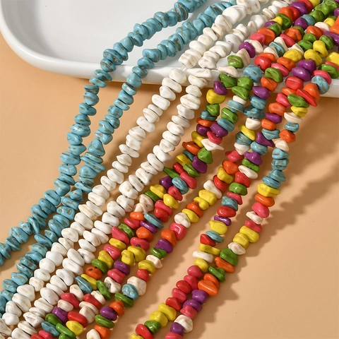Retro Synthetisch Turkoois Onregelmatige Steen Chips Losse Kralen Voor DIY Armband Ketting Maken Boheemse Distressed Kralen