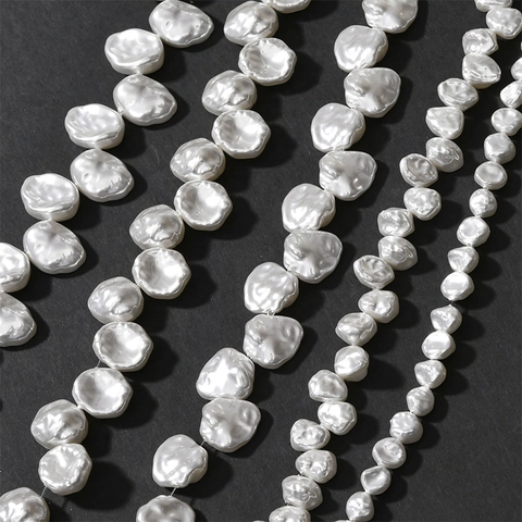 White Baroque Artificial Pearl Petal Beads For DIY Jewelry Making Vintage Shell Imitation Irregular Petal Charms For Earring Necklace Bracelet Handmade Accessories