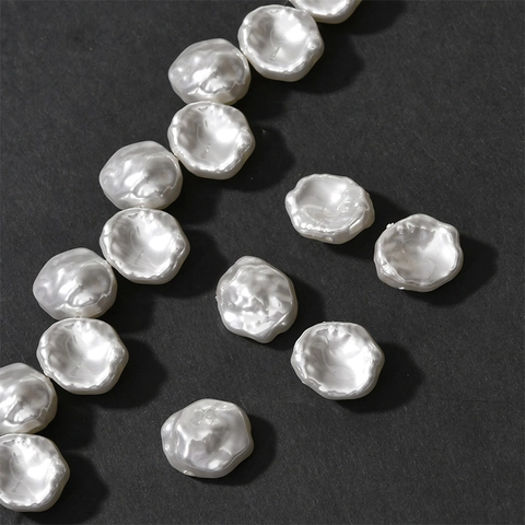 White Baroque Artificial Pearl Petal Beads For DIY Jewelry Making Vintage Shell Imitation Irregular Petal Charms For Earring Necklace Bracelet Handmade Accessories