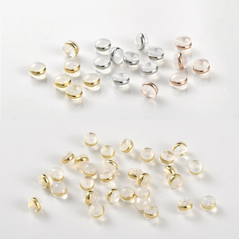 Transparent Silicone Metal Earring Backs Stopper Earring Nuts For Studs DIY Jewelry Making Gold Silver Earring Findings