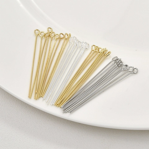 18K Gold Plated Copper Eye Pins For DIY Jewelry Making Connector Findings Handmade Bracelet Necklace Earrings Accessories