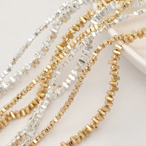 Triangle Hematite Loose Beads Gold Silver Plated Geometric Spacer Beads For DIY Jewelry Making Bracelet Necklace Accessories