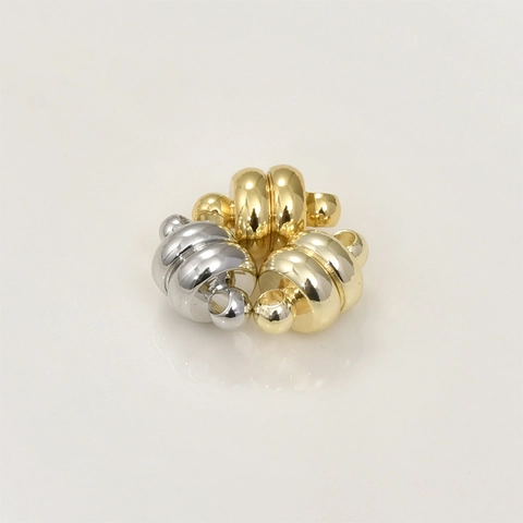 Chiusure Magnetiche in Rame Placcato Oro 14k per Creazione Gioielli DIY Collana Bracciale Connettore Tondo Cilindro Componenti