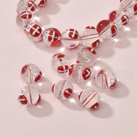 Cuentas de Vidrio Lampwork Hechas a Mano para Navidad Gorro de Papá Noel Copo de Nieve Calcetín Caja de Regalo DIY