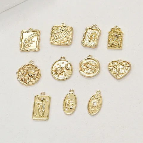 Kupfer Zirkonia Himmlisch Mond Stern Schmetterling Blume Herz Hand Anhänger Für DIY Halskette Ohrring Herstellung Schmuck