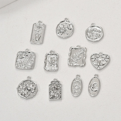 Kupfer Zirkonia Himmlisch Mond Stern Schmetterling Blume Herz Hand Anhänger Für DIY Halskette Ohrring Herstellung Schmuck