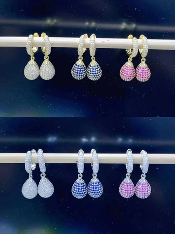 Boucles d'Oreilles Créoles Bohèmes en Cuivre Goutte d'Eau pour Femmes Micro-serti Zirconia Pavé Boucles d'Oreilles Pendantes Bijoux Mode