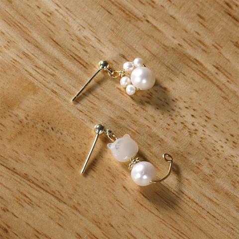 Natural Mother Of Artificial Pearl Shell Cat Butterfly Charms Iridescent White Black Pendants For DIY Jewelry Making Findings Accessories