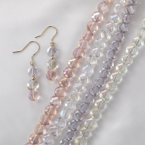 Faceted Rondelle Artificial Crystal Glass Beads For DIY Jewelry Making AB Coating Shiny Loose Beads Jewelry Craft Materials