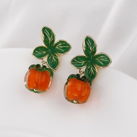 Handgemachte Lampwork Glas Frucht Perlen Für DIY Schmuckherstellung Zubehör Persimone Erdbeere Ananas Vintage Pastoraler Stil Perlen