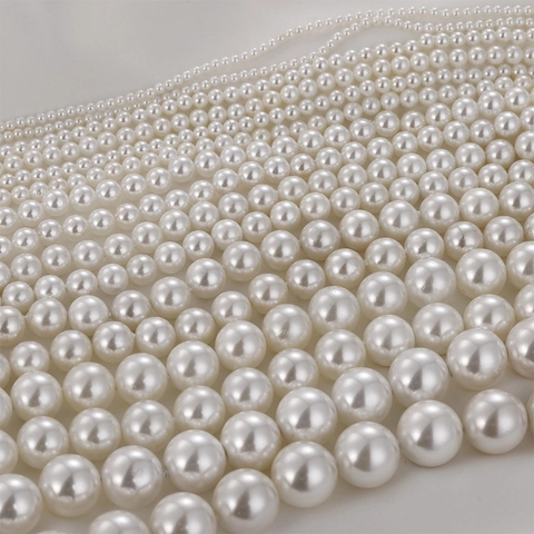 White Shell Beads Artificial Pearl Loose Beads For DIY Jewelry Making Necklaces Earrings Hand-made Crafts Beads Strand