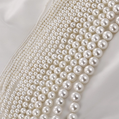 White Shell Beads Artificial Pearl Loose Beads For DIY Jewelry Making Necklaces Earrings Hand-made Crafts Beads Strand